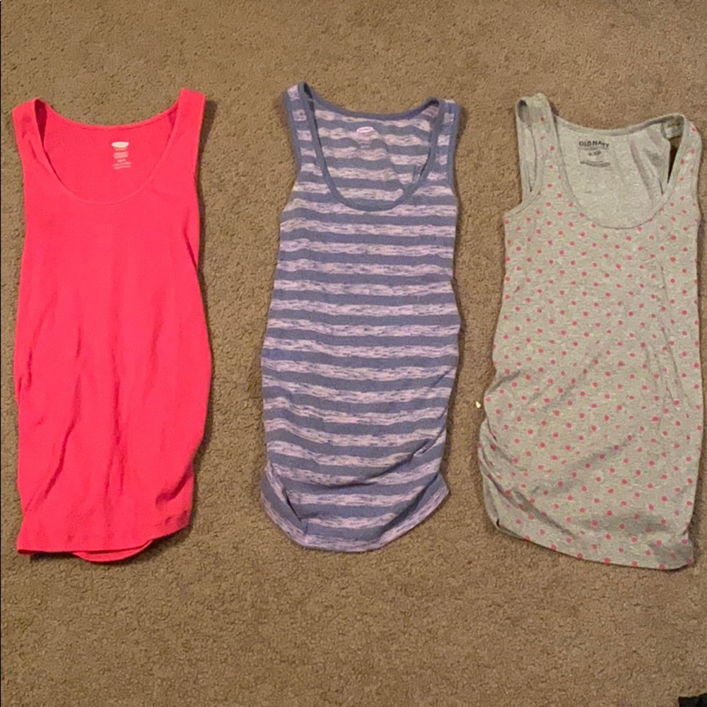 Three old navy maternity tank tops